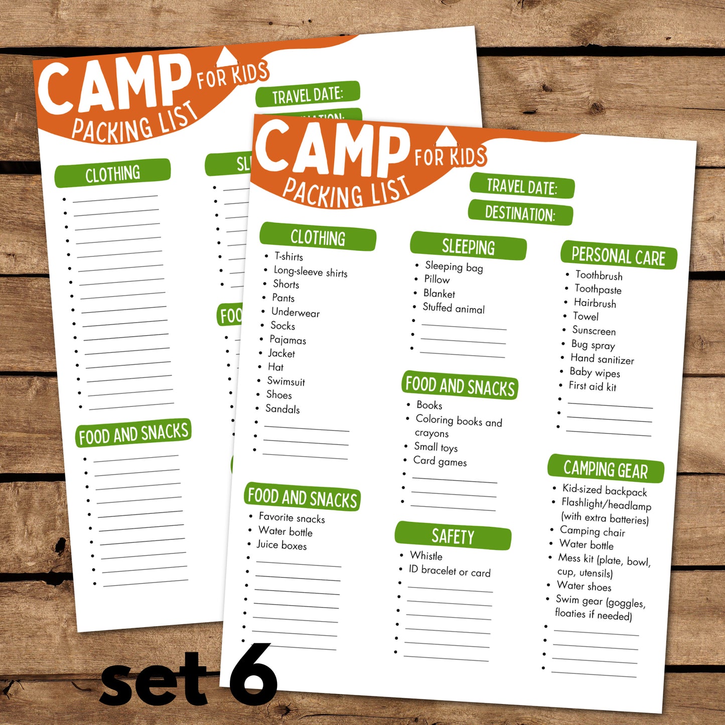 Camp Packing List for Kids