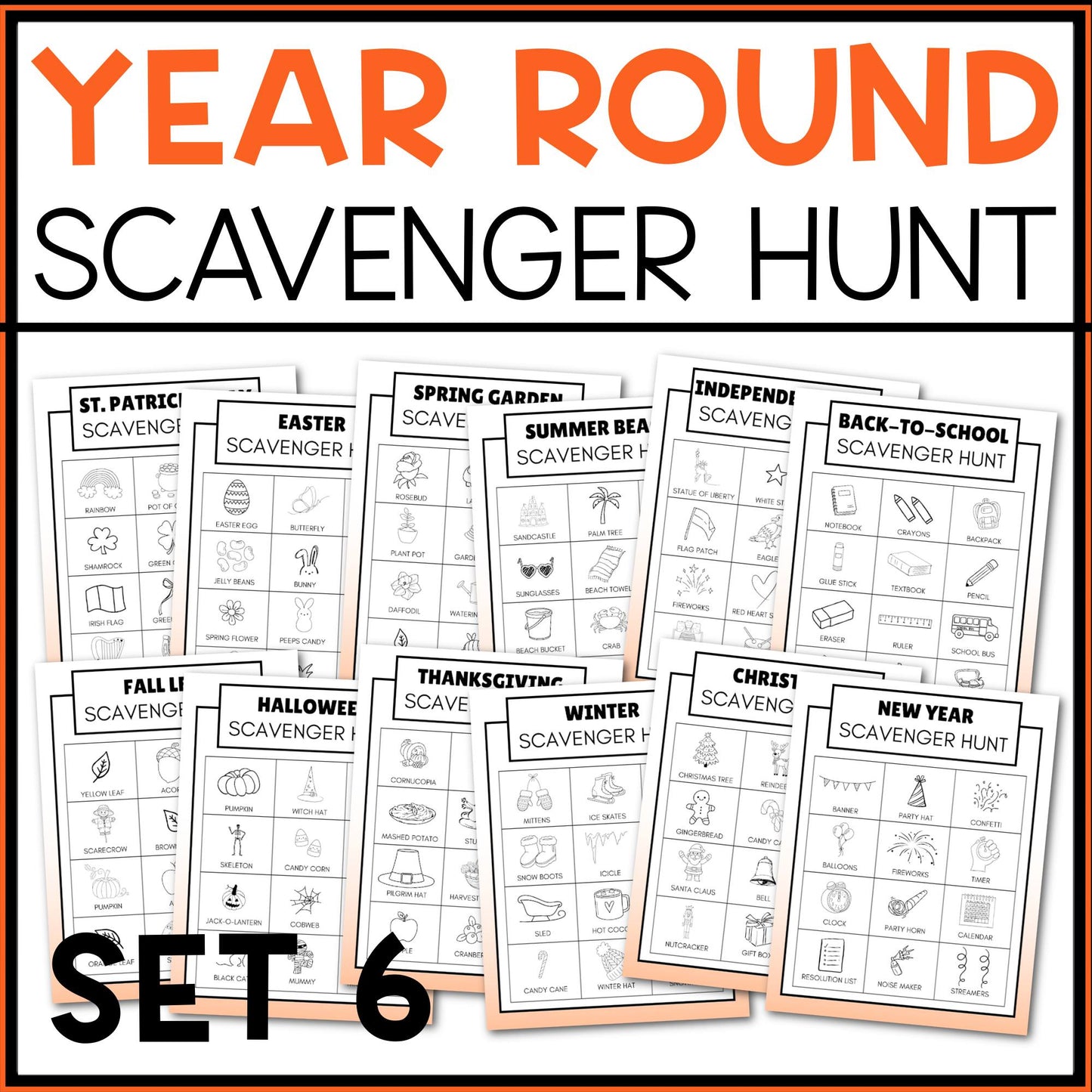 Year Long Scavenger Hunt