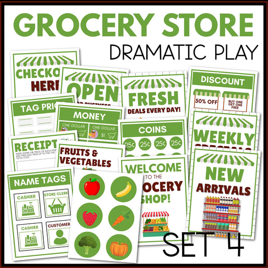 Grocery Store Dramatic Play Printable