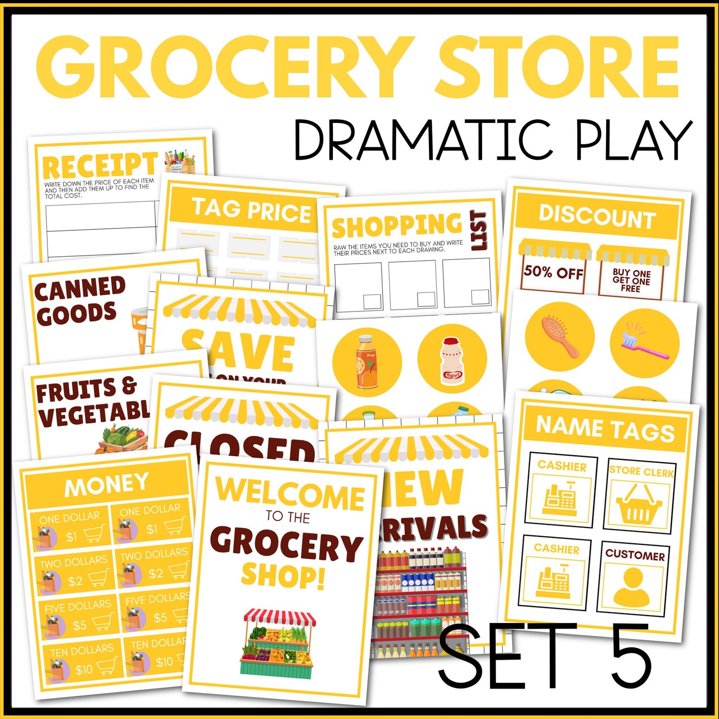 Grocery Store Dramatic Play Printable