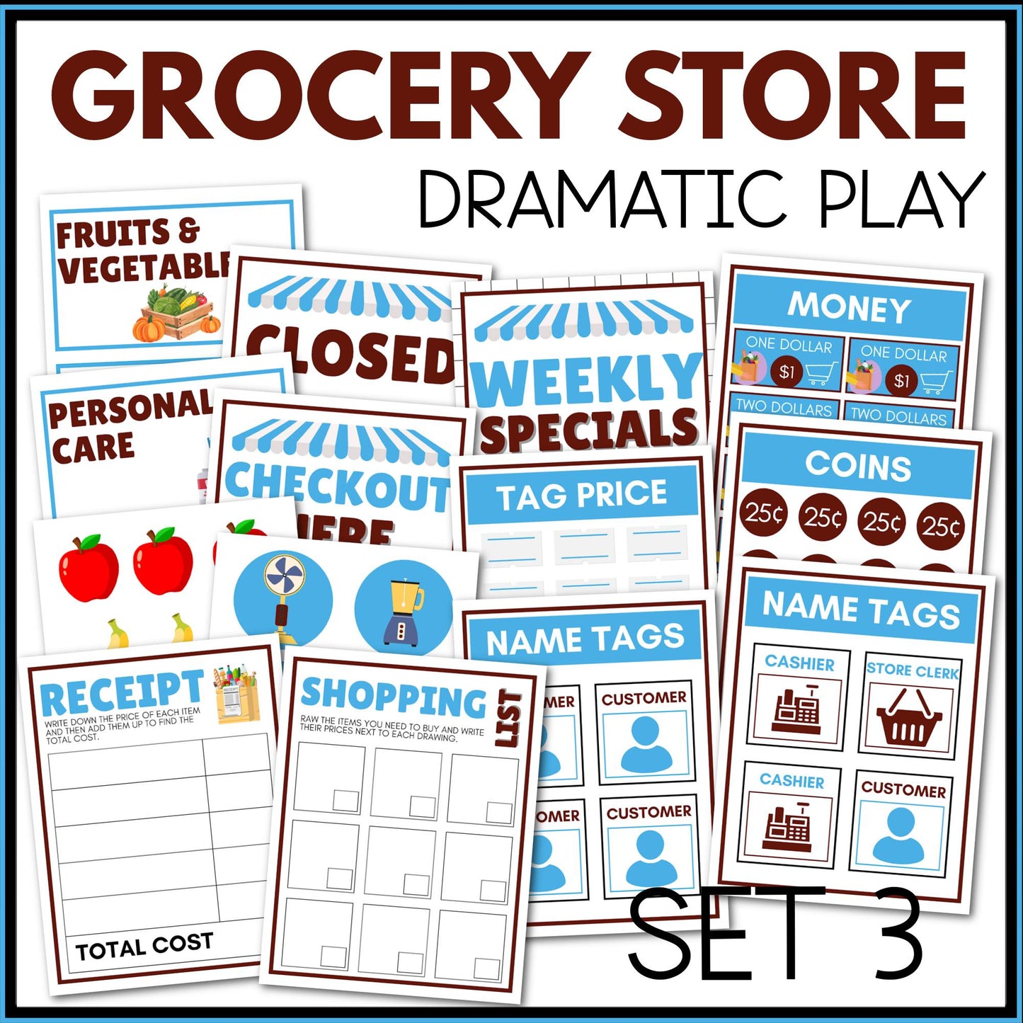 Grocery Store Dramatic Play Printable