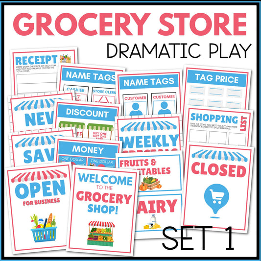 Grocery Store Dramatic Play Printable