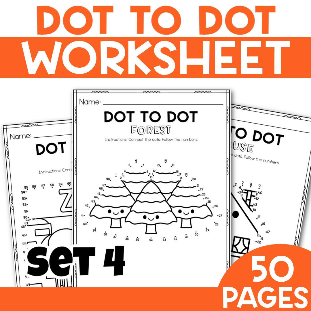 WORKSHEET dot to dot - 50 PAGES