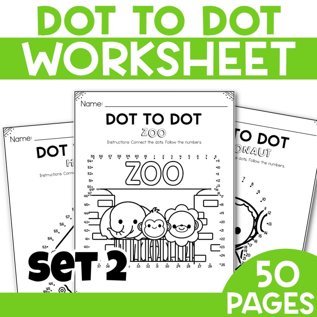 WORKSHEET dot to dot - 50 PAGES