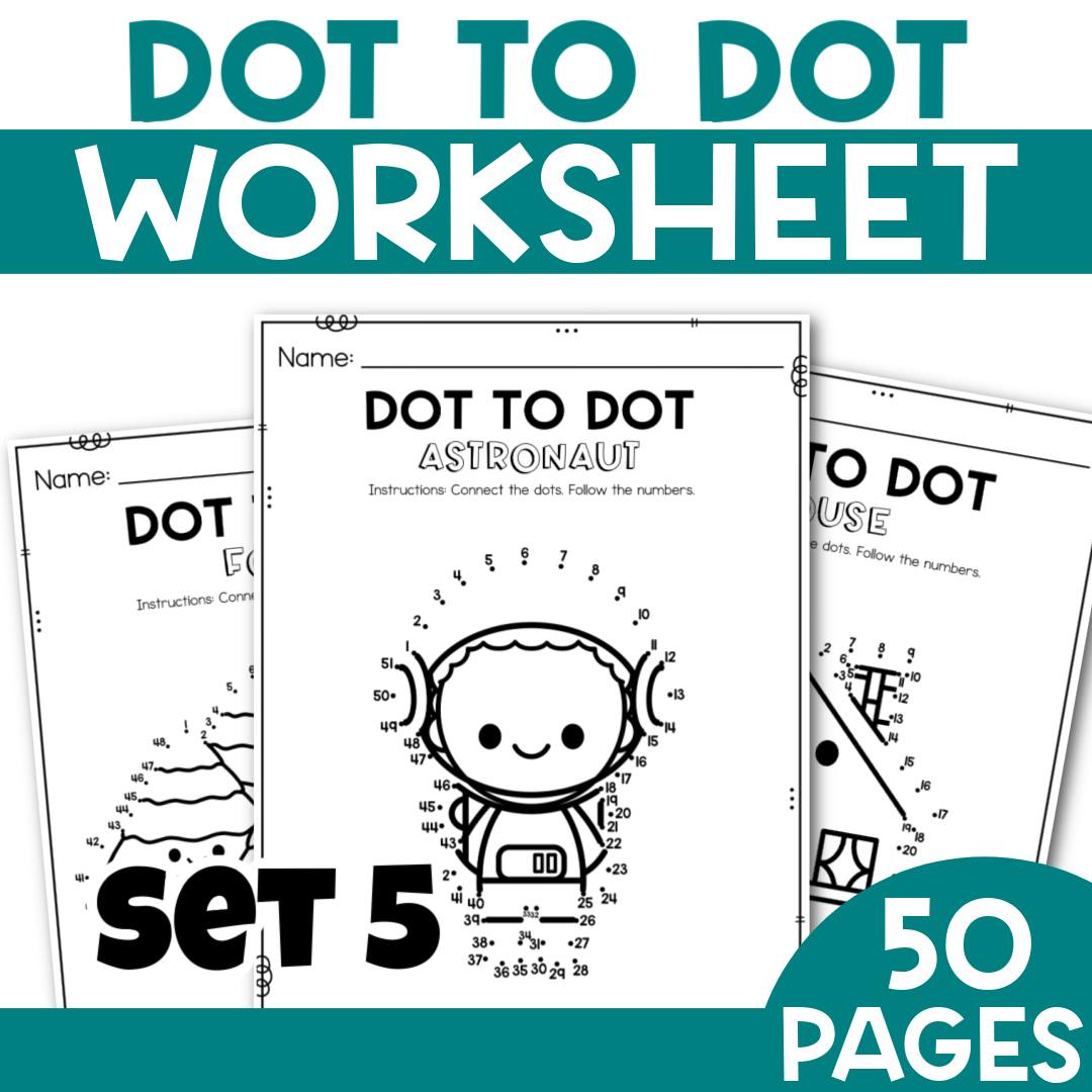 WORKSHEET dot to dot - 50 PAGES