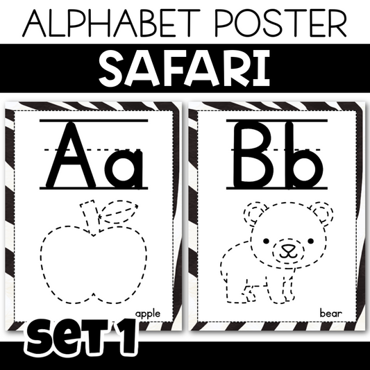 SAFARI THEME - ALPHABET POSTER (A-Z)