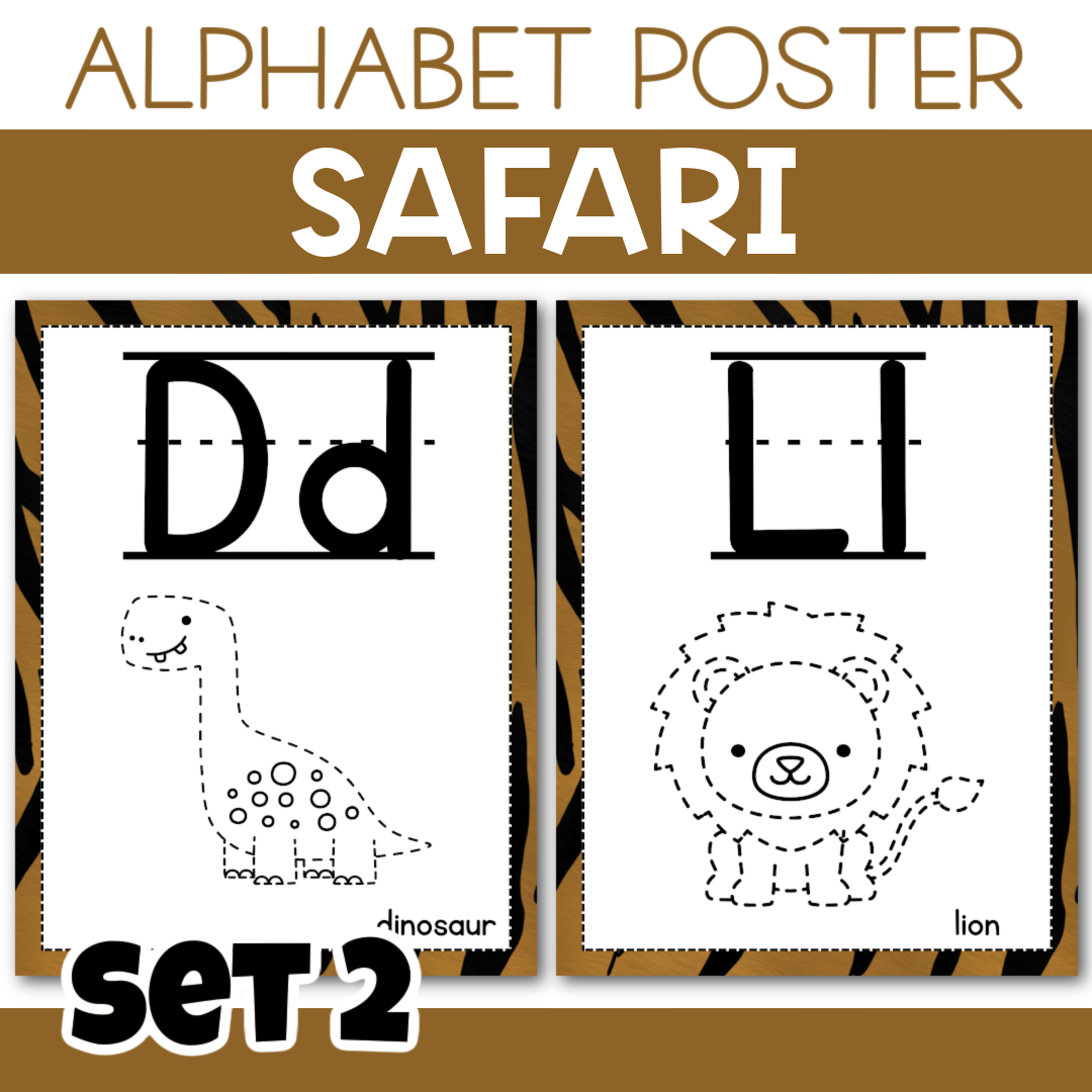 SAFARI THEME - ALPHABET POSTER (A-Z)