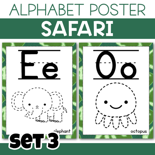 SAFARI THEME - ALPHABET POSTER (A-Z)