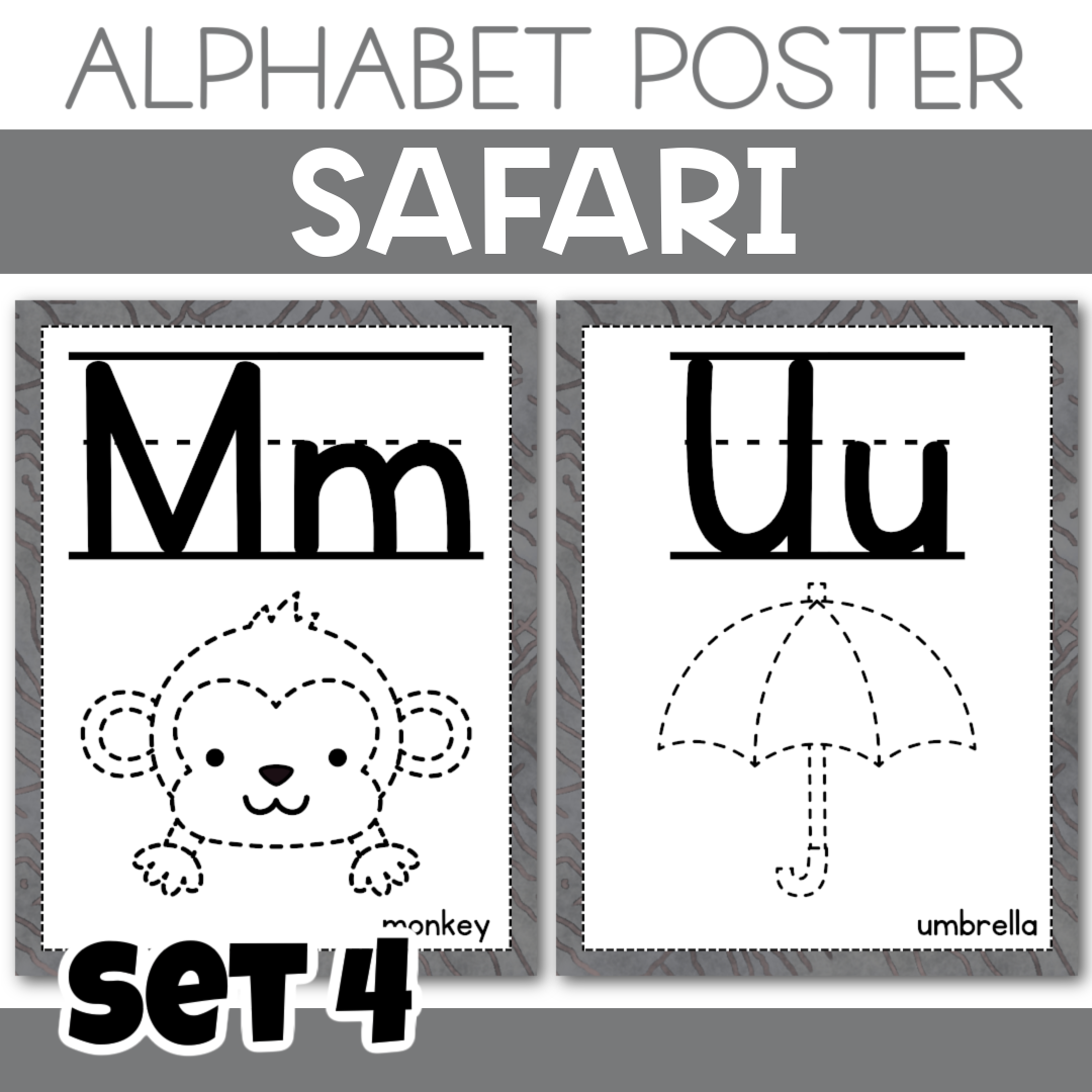 SAFARI THEME - ALPHABET POSTER (A-Z)
