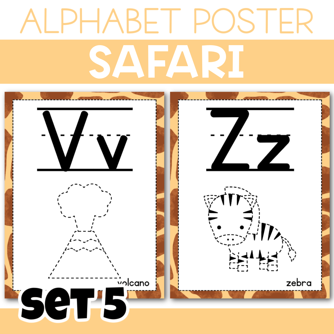 SAFARI THEME - ALPHABET POSTER (A-Z)