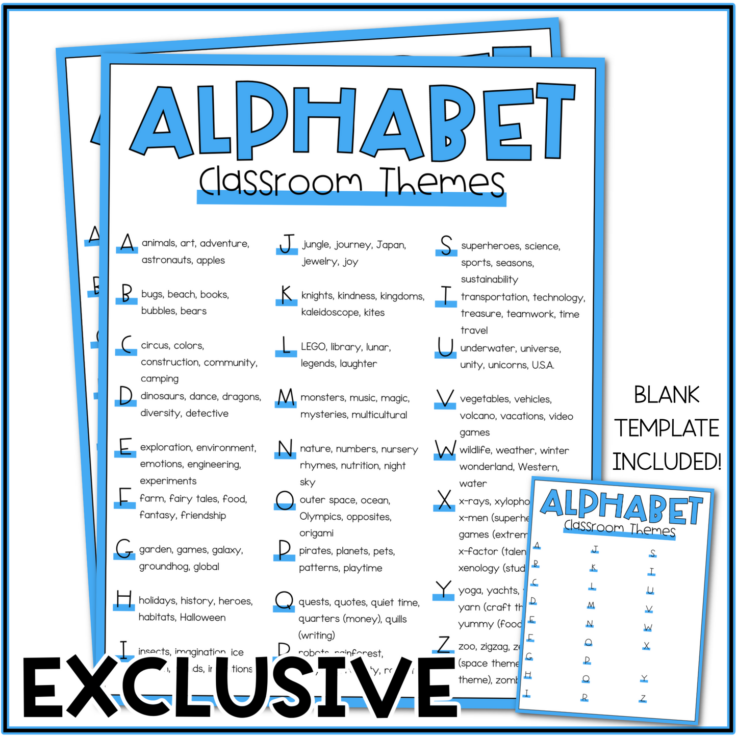 Exclusive Alphabet Classroom Themes