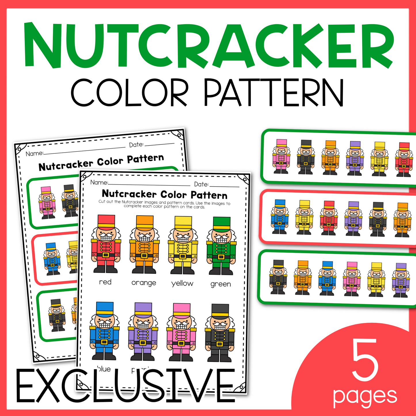Exclusive Nutcracker Color Activity Cards