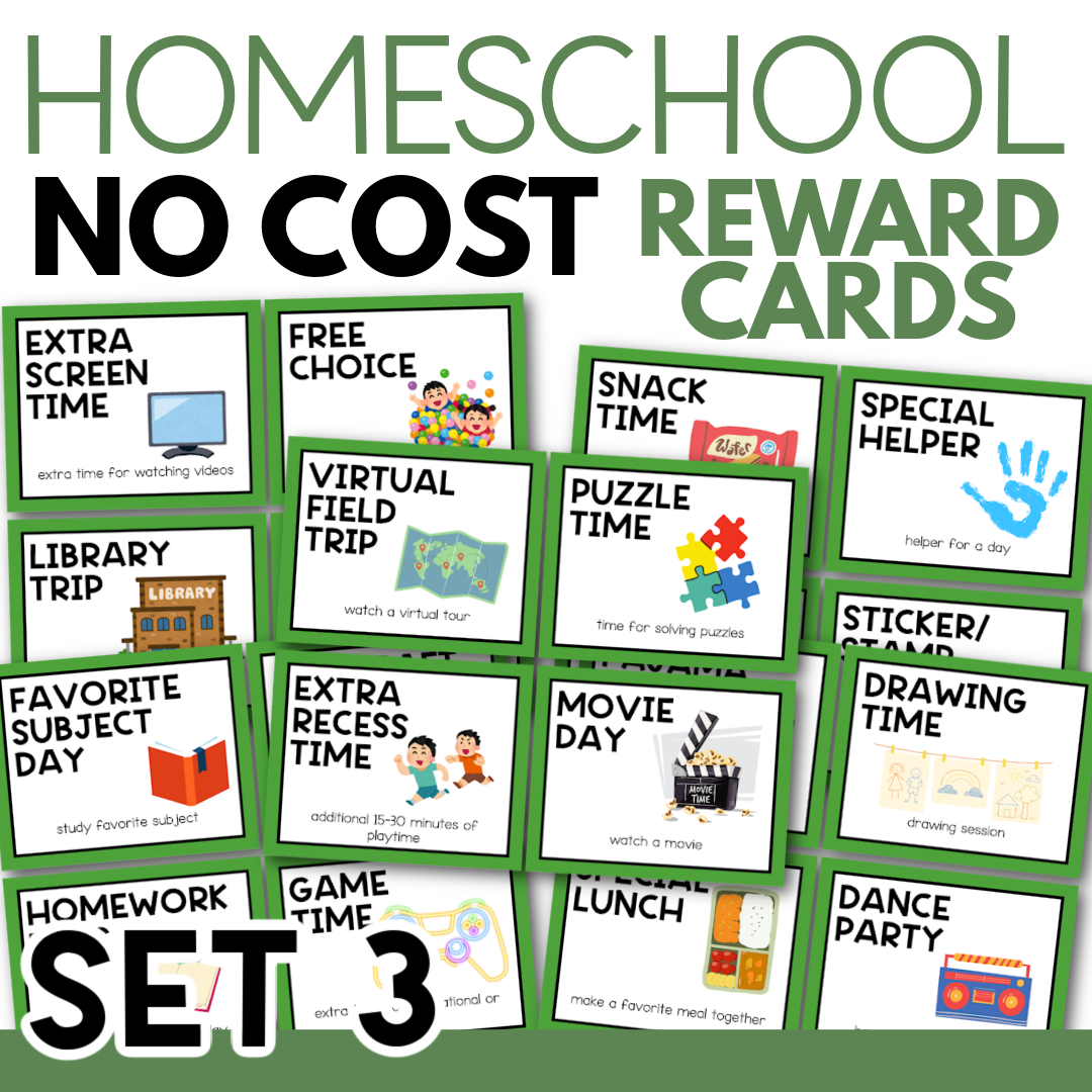 Homeschool Free Rewards Cards Commercial Use