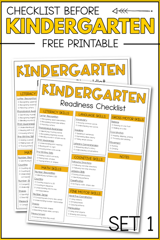 Kindergarten Readiness Checklist