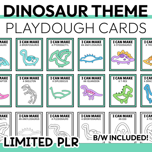 Dinosaur Playdough Cards Limited PLR
