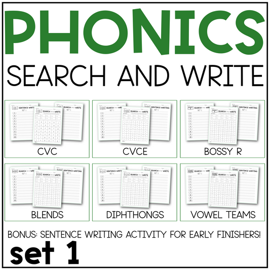 Phonics Search and Write Bundle Commercial Use
