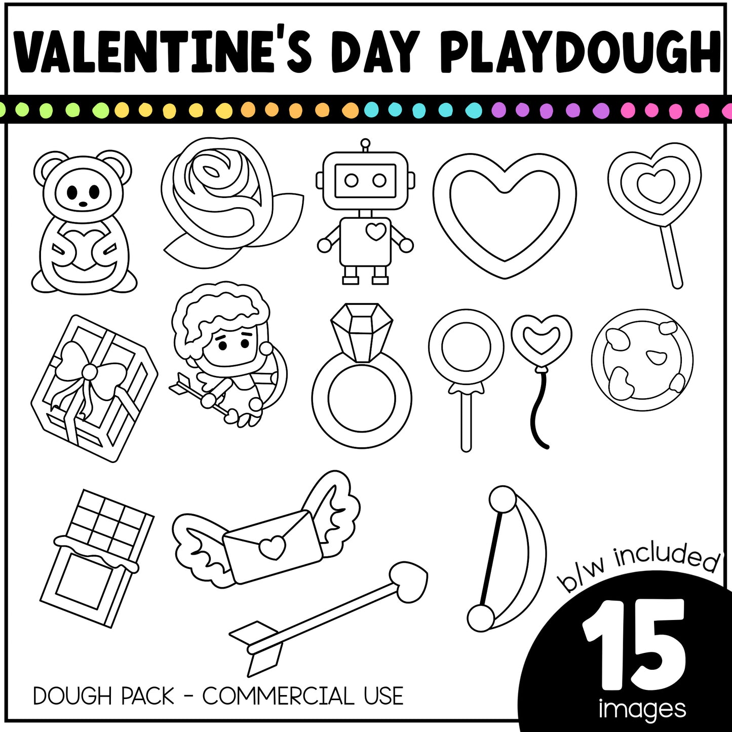 Valentine's Day Dough Clipart Pack