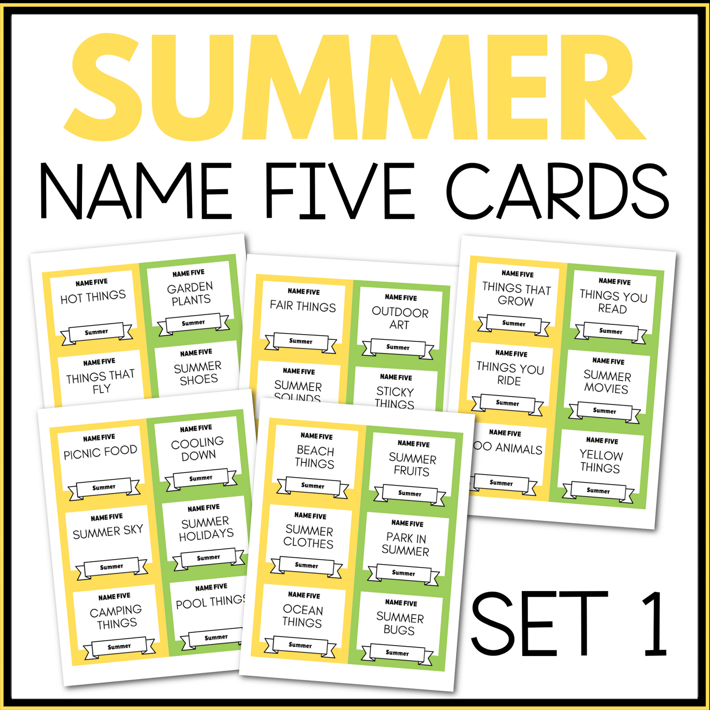 Summer Name Five Cards