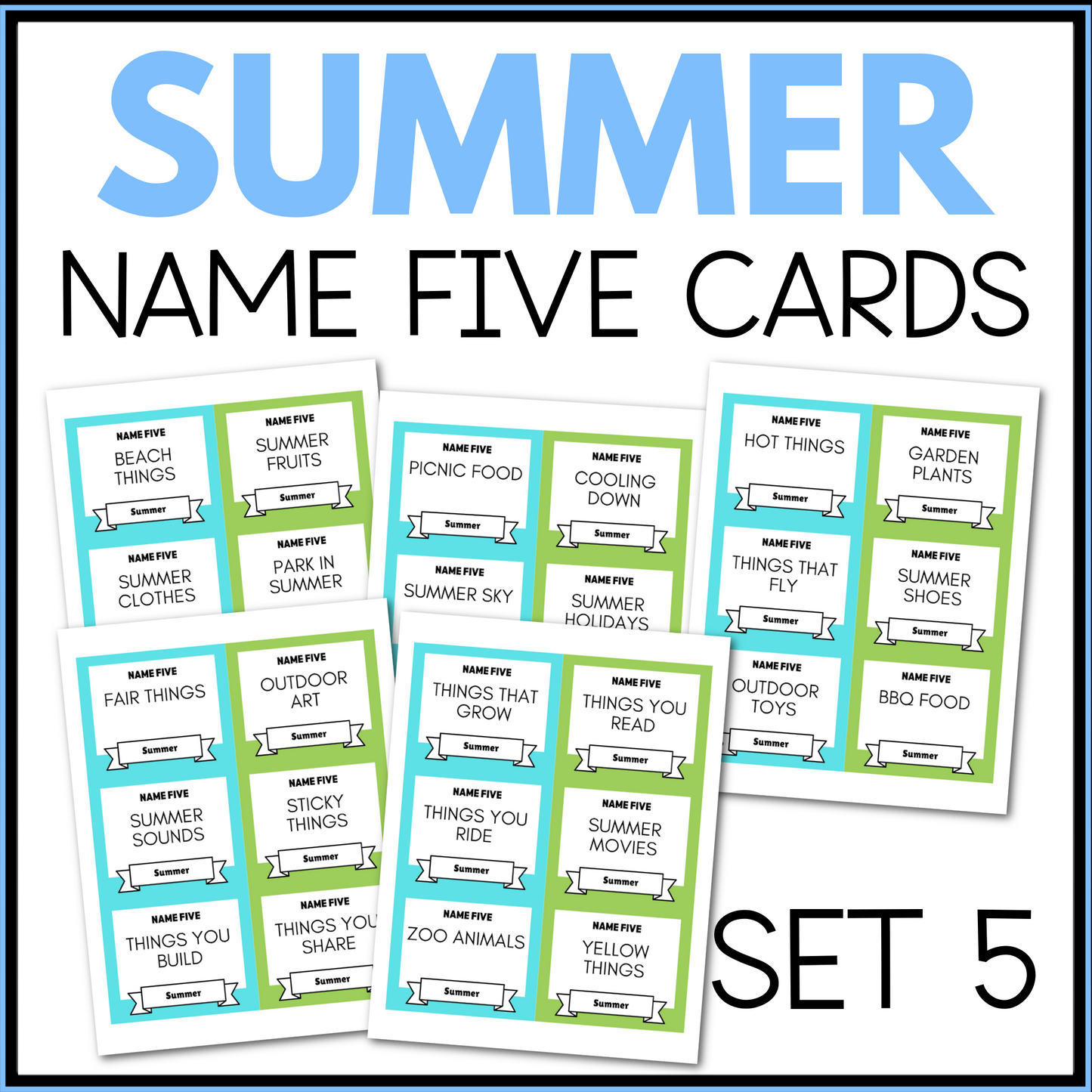 Summer Name Five Cards