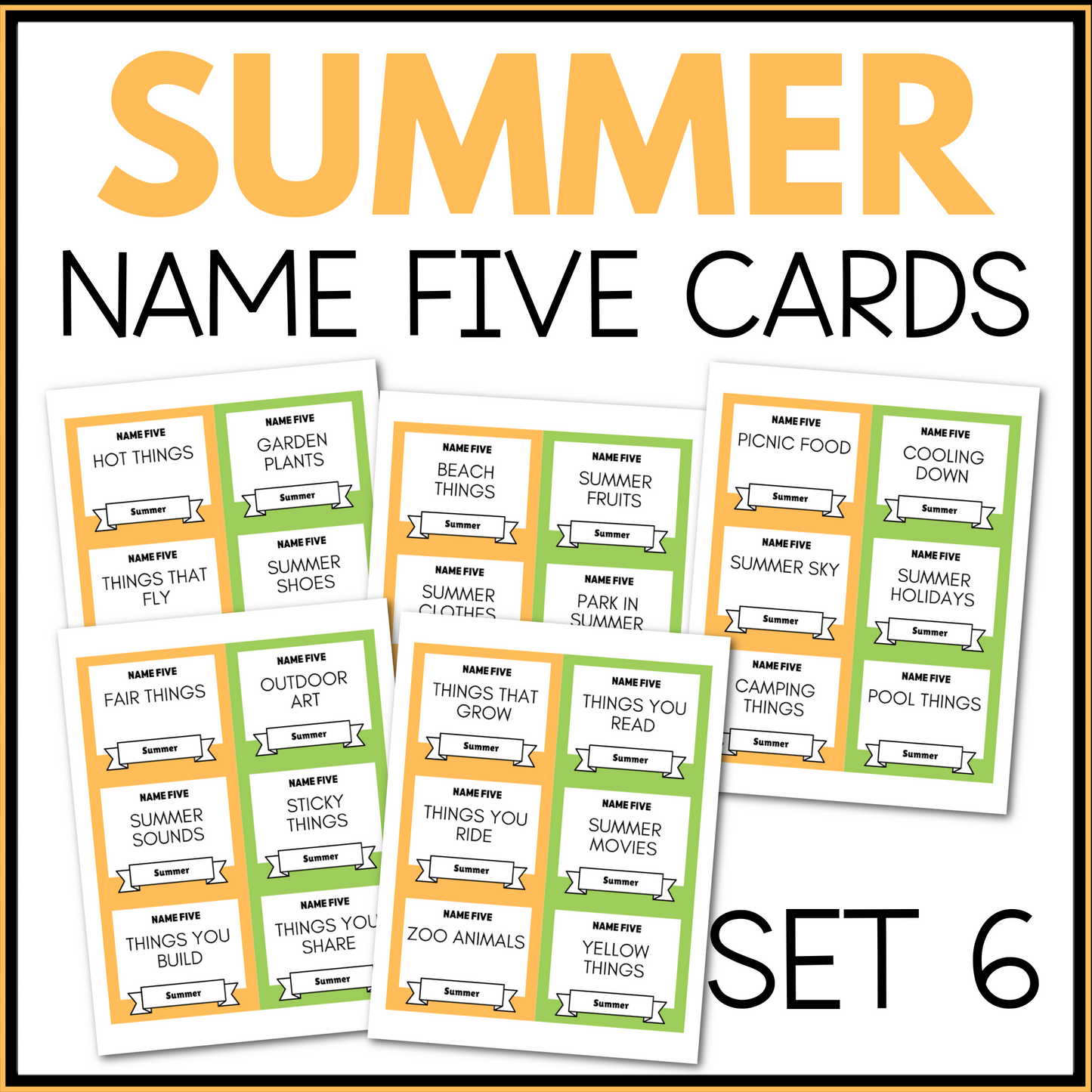 Summer Name Five Cards