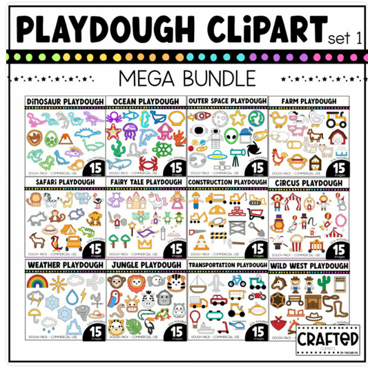 Playdough Clipart Mega Bundle Fine Motor Dough Mat Themes