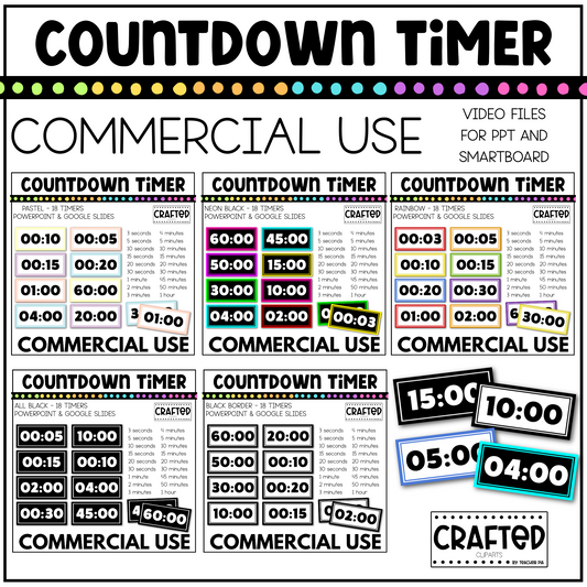 Countdown Timer Bundle Classroom Management Center Transition Break