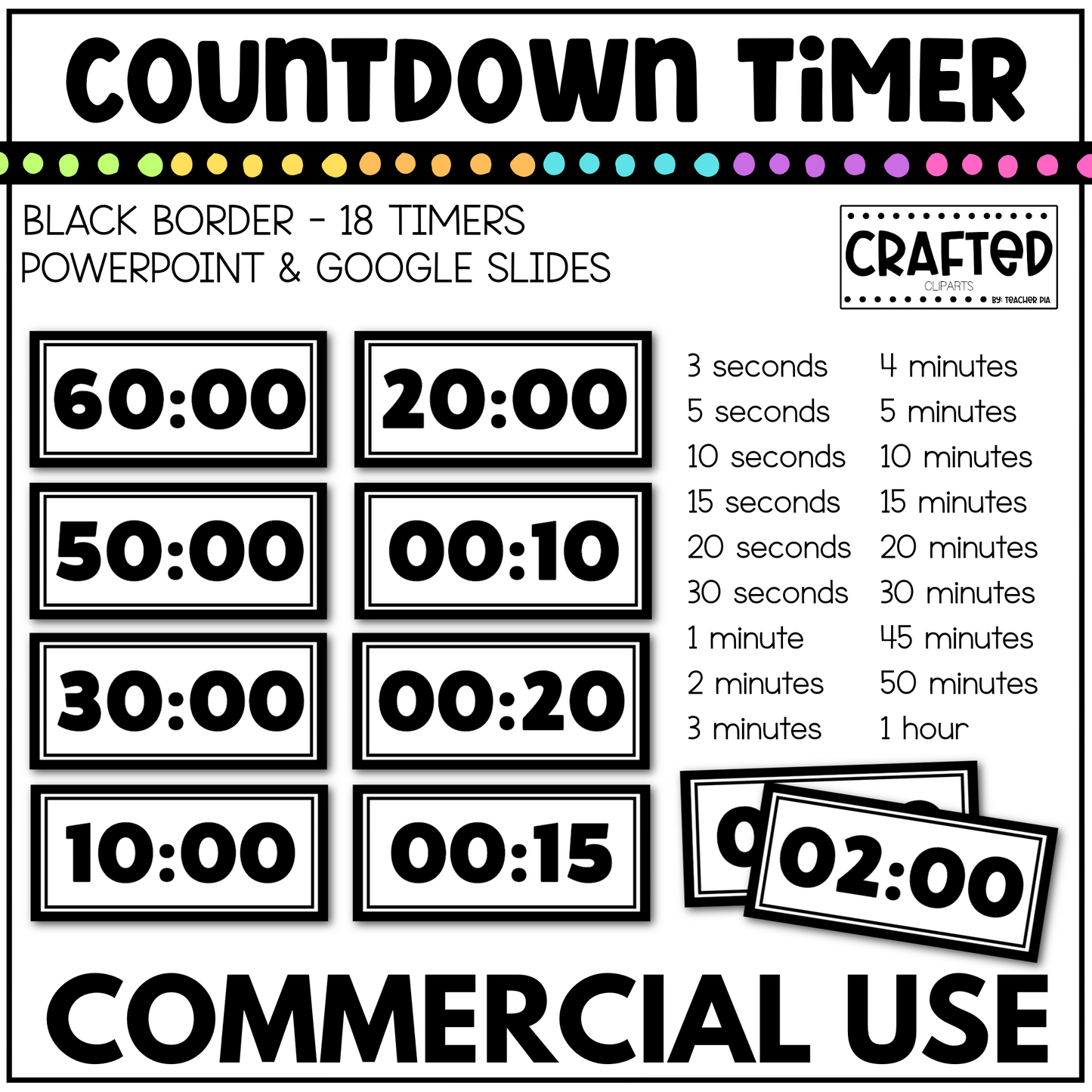 18 Black Countdown Timer Classroom Management Tool Morning Meeting Brain Break