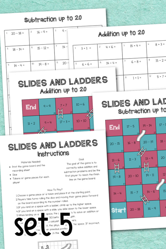 Slides and Ladders Addition and Subtraction up to 20