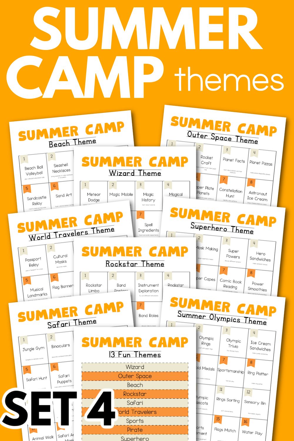 Summer Camp Themes + Activities Commercial Use
