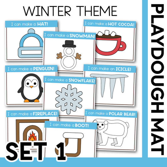 WINTER THEME PLAYDOUGH MAT -- will send via email
