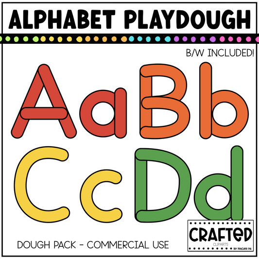 Rainbow Alphabet Playdough Clipart Pack