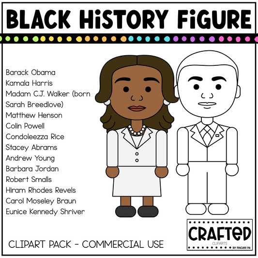 Black History Figures Political & Other Figures Clipart Pack Black History Month