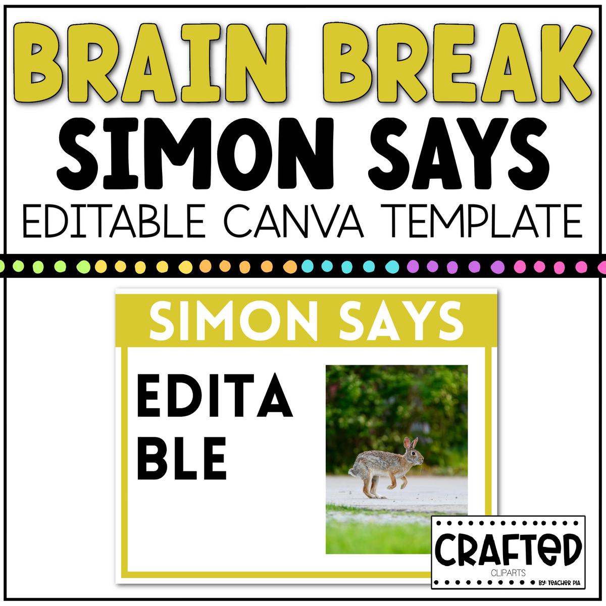 BRAIN BREAK Simon Says Canva Template Slides Ice Breaker