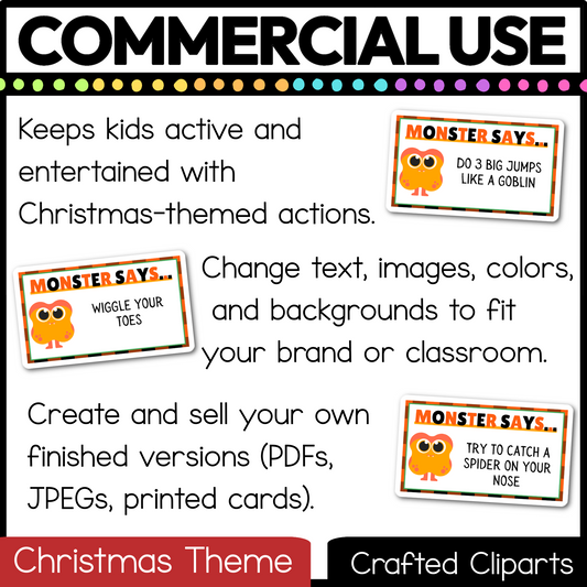Editable Christmas Santa Says Virtual Brain Break Game Canva Template Slides