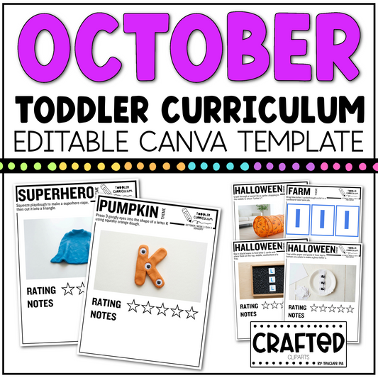 OCTOBER Editable Toddler Curriculum Canva Template Daycare Homeschool Tot SCHOOL