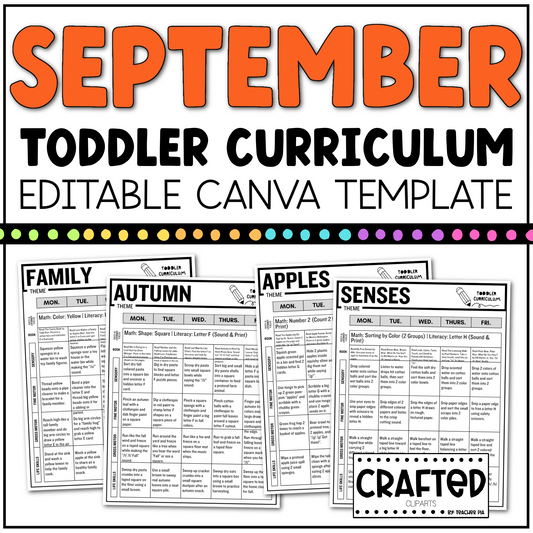 SEPTEMBER Editable Toddler Curriculum Canva Template Daycare Homeschool Tot