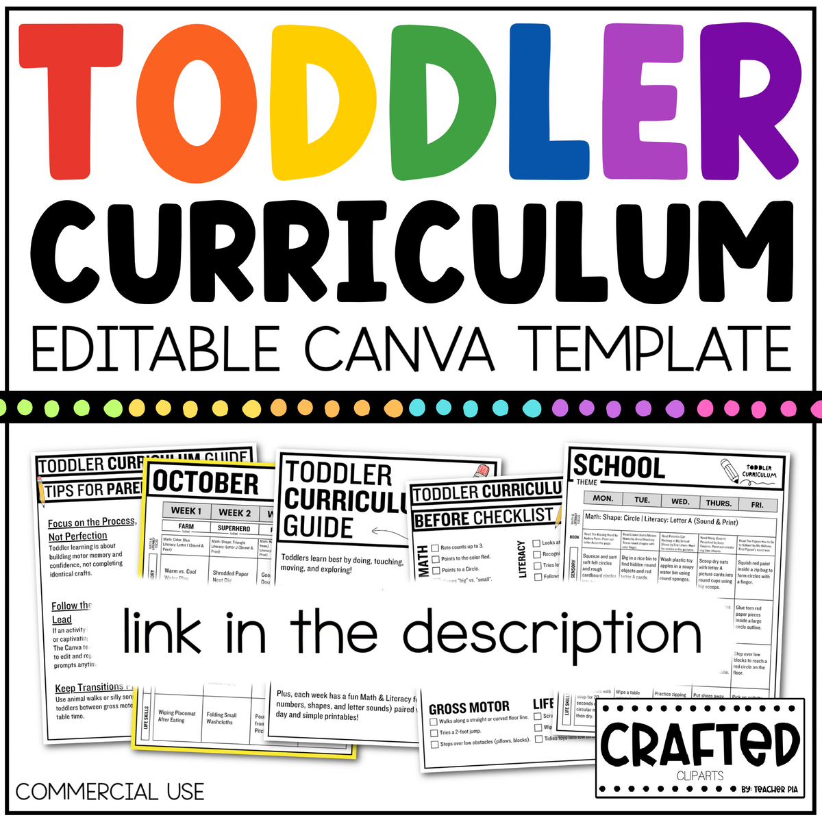SEPTEMBER Editable Toddler Curriculum Canva Template Daycare Homeschool Tot