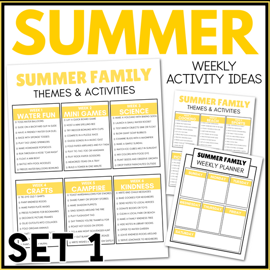 Summer Family Themes and Activities with Planner