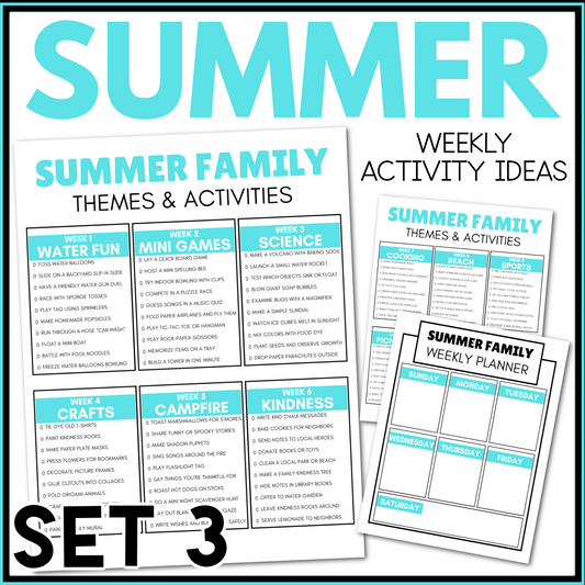 Summer Family Themes and Activities with Planner