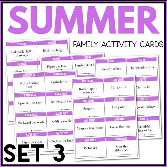 Summer Family Activity Cards