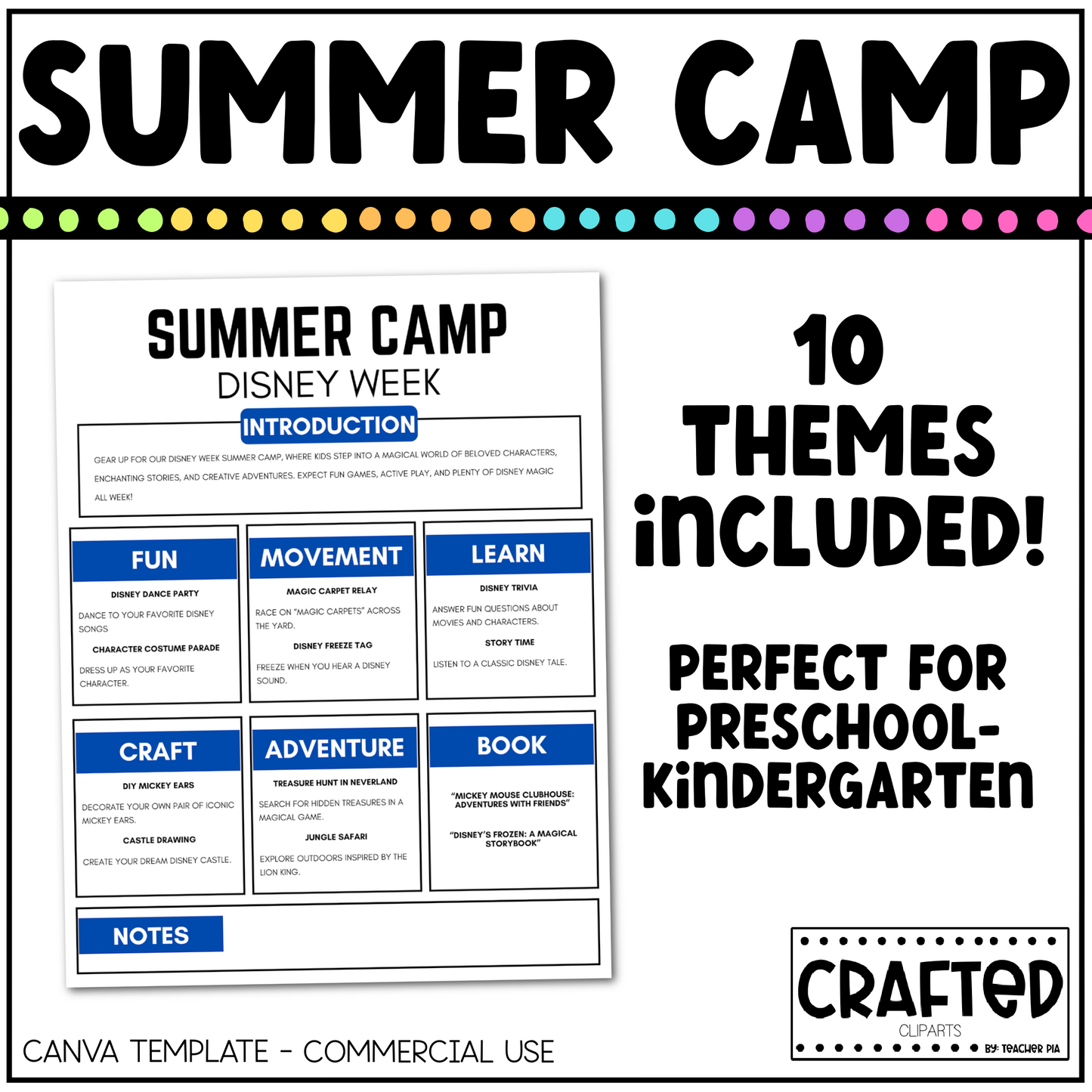 Editable Summer Camp Plan Canva Template
