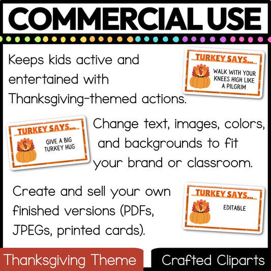 Editable Thanksgiving Turkey Says Virtual Brain Break Game Canva Template Slides