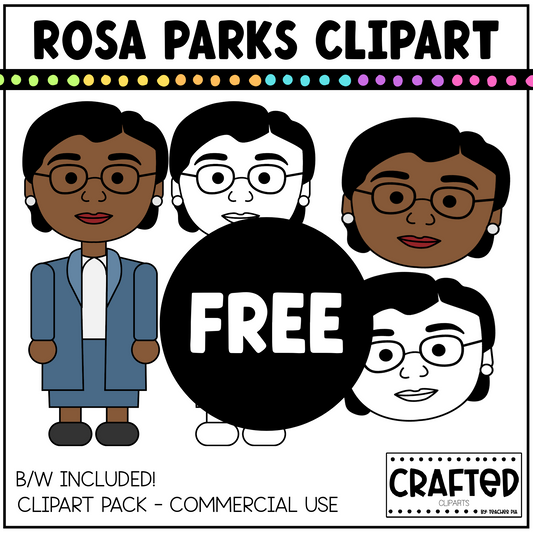 Celebrate Black History Month with a FREE Rosa Parks Clipart Pack