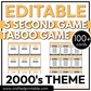 Editable 2000's Party Theme PLR Party Game 5 Second Game & Forbidden Word Game