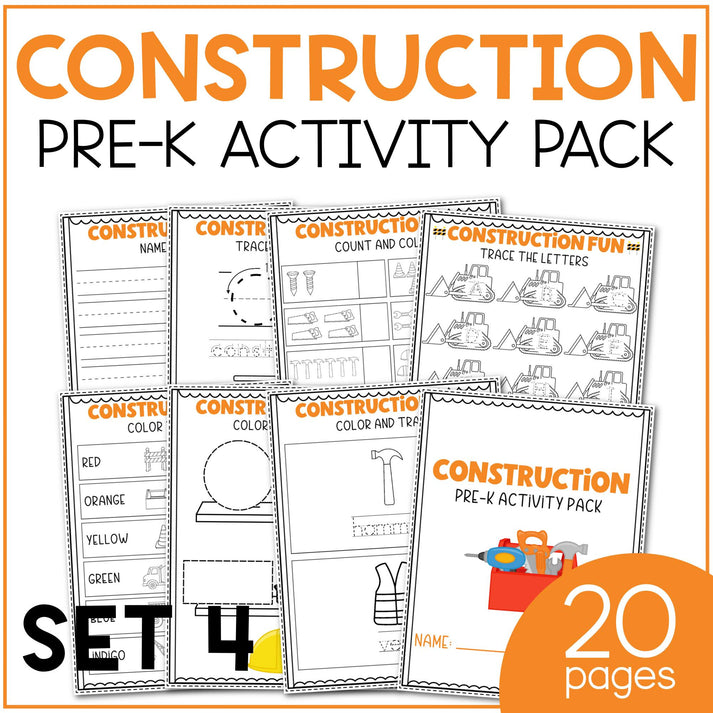 Construction PreK Activity Pack – Crafted Printable