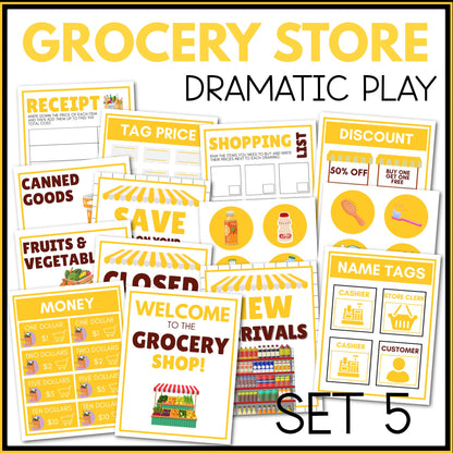Grocery Store Dramatic Play Printable