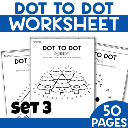 WORKSHEET dot to dot - 50 PAGES