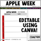 Editable Apple Week Activities and Planner Toddler Canva Template 2-4yo Summer