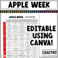 Editable Apple Week Activities and Planner Toddler Canva Template 2-4yo Summer
