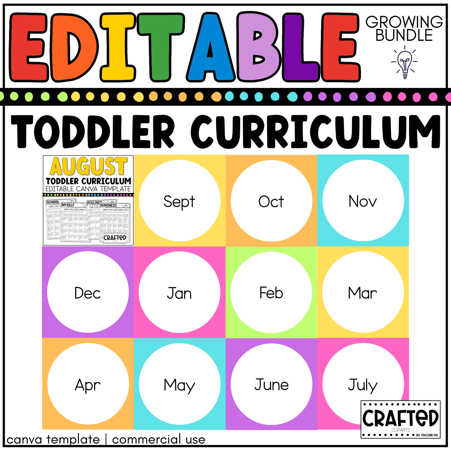 Editable Toddler Curriculum Canva Template Daycare Homeschool GROWING BUNDLE
